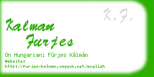 kalman furjes business card