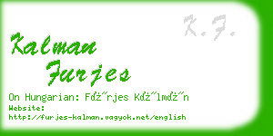 kalman furjes business card